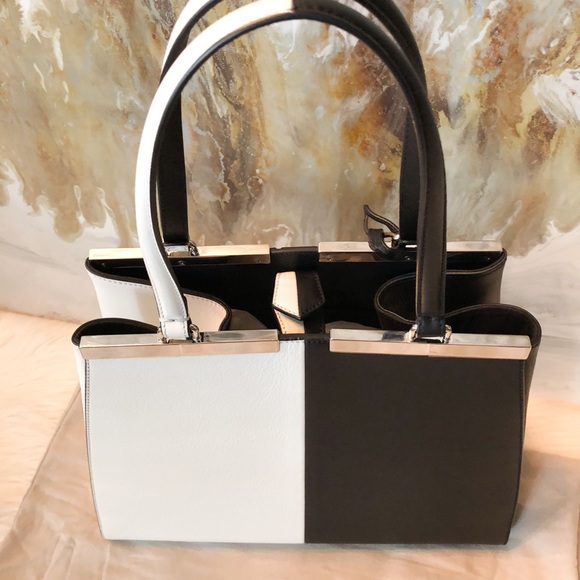 Fendi Circuit 3Jours Trapeze Tote Bag Black White - Picture 5 of 8